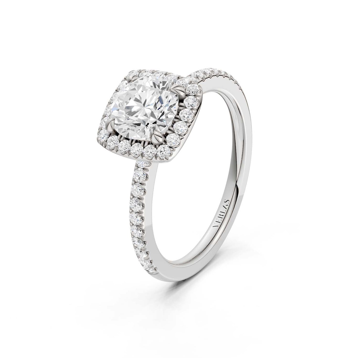 Luxe Round Center Princess Halo Ring