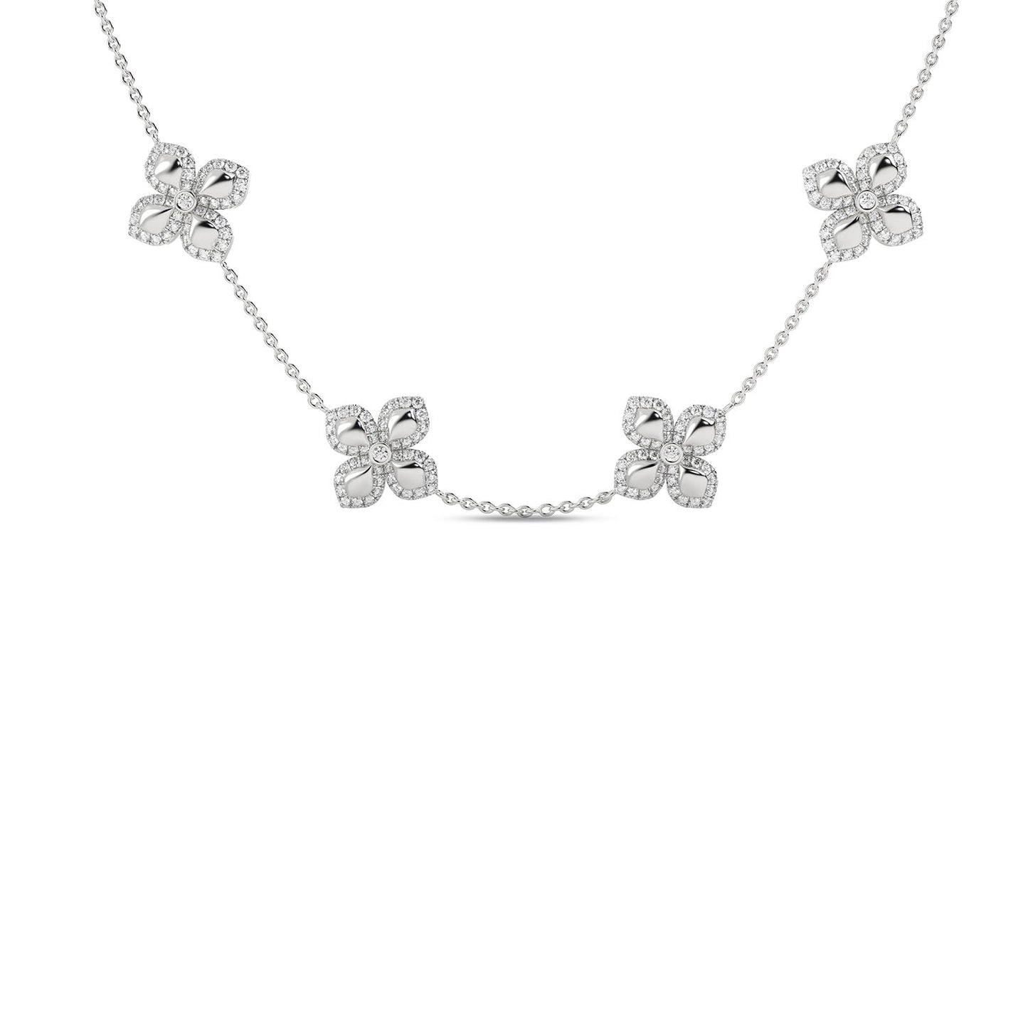 La Fleur Diamond Contour Stationed Necklace