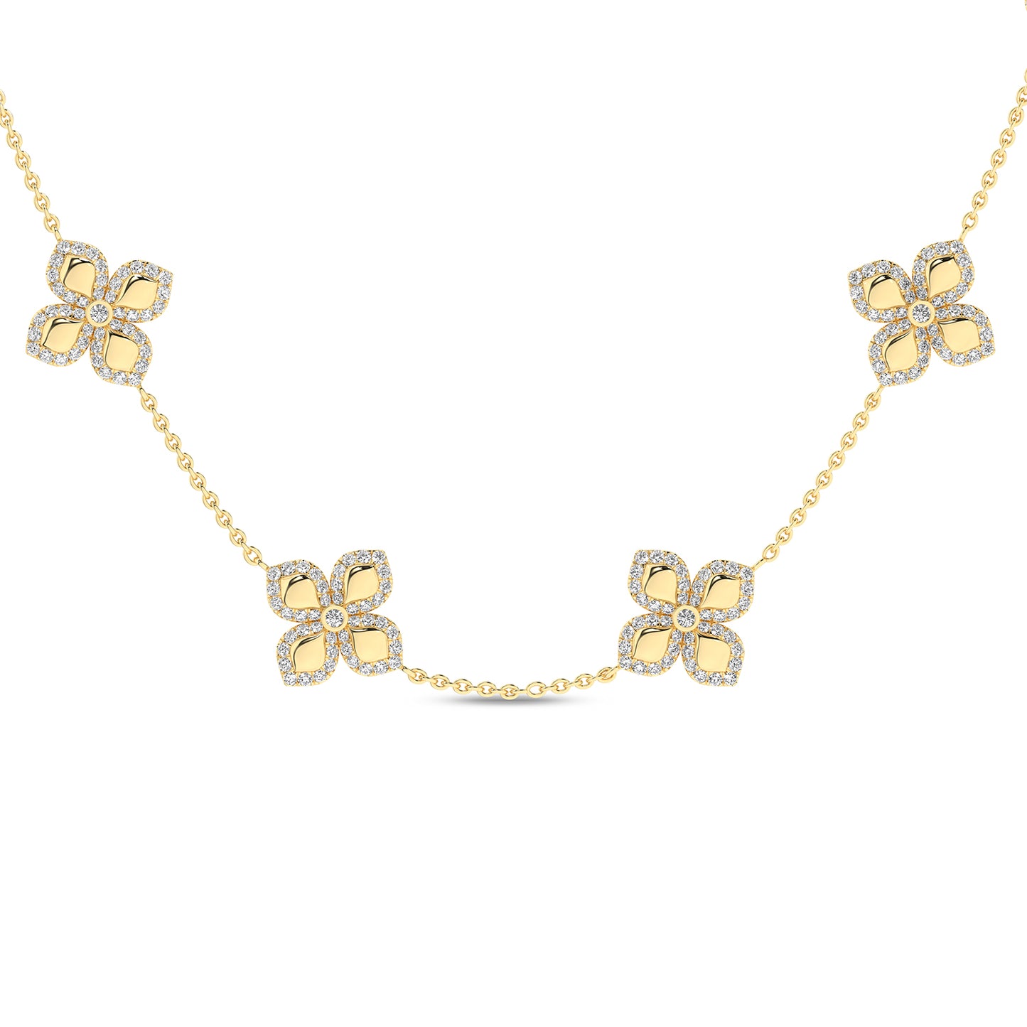 La Fleur Diamond Contour Stationed Necklace