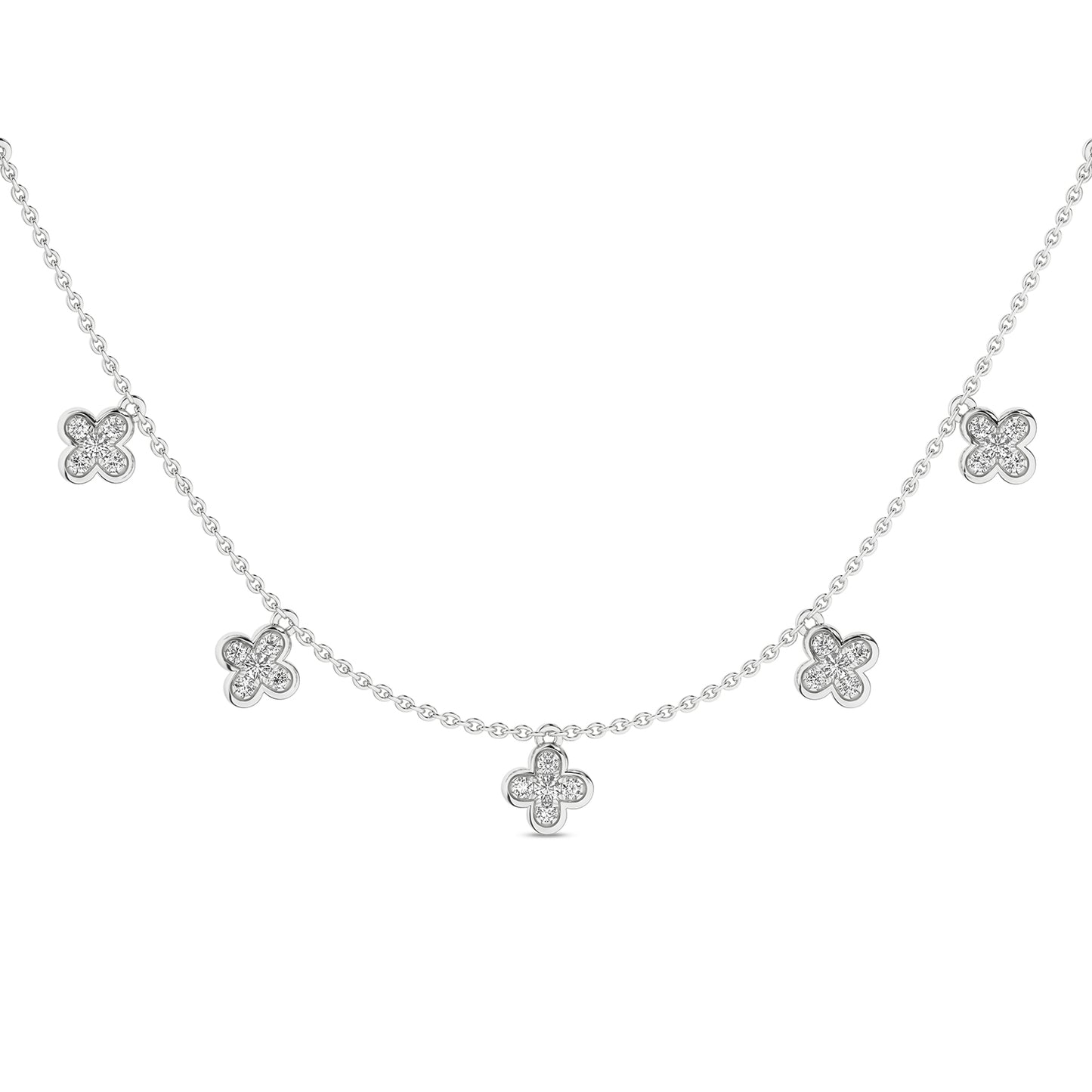 La Fleur Diamond Contour Stationed Necklace
