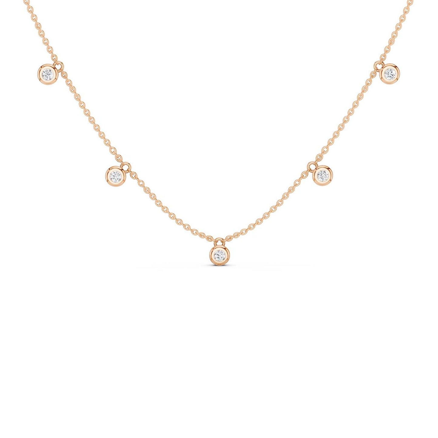 Mini-Round Encompassing Stationed Necklace