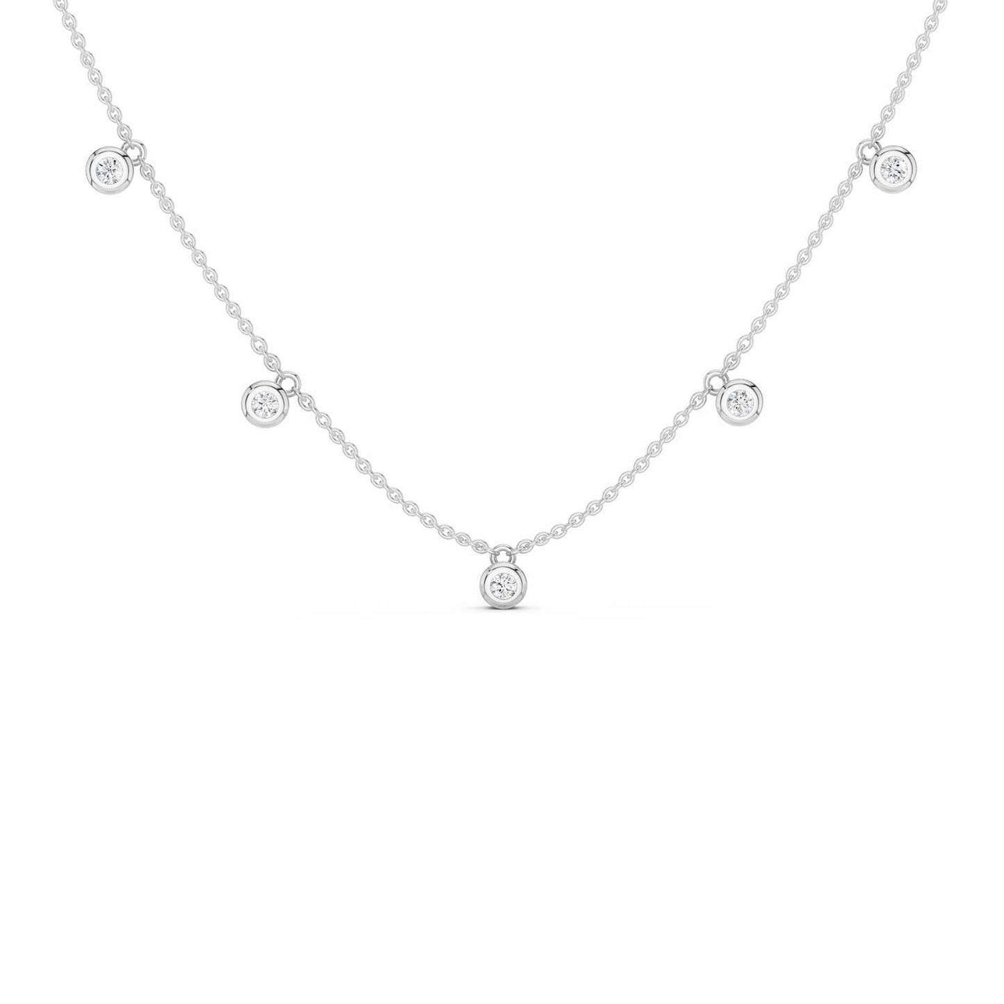 Mini-Round Encompassing Stationed Necklace
