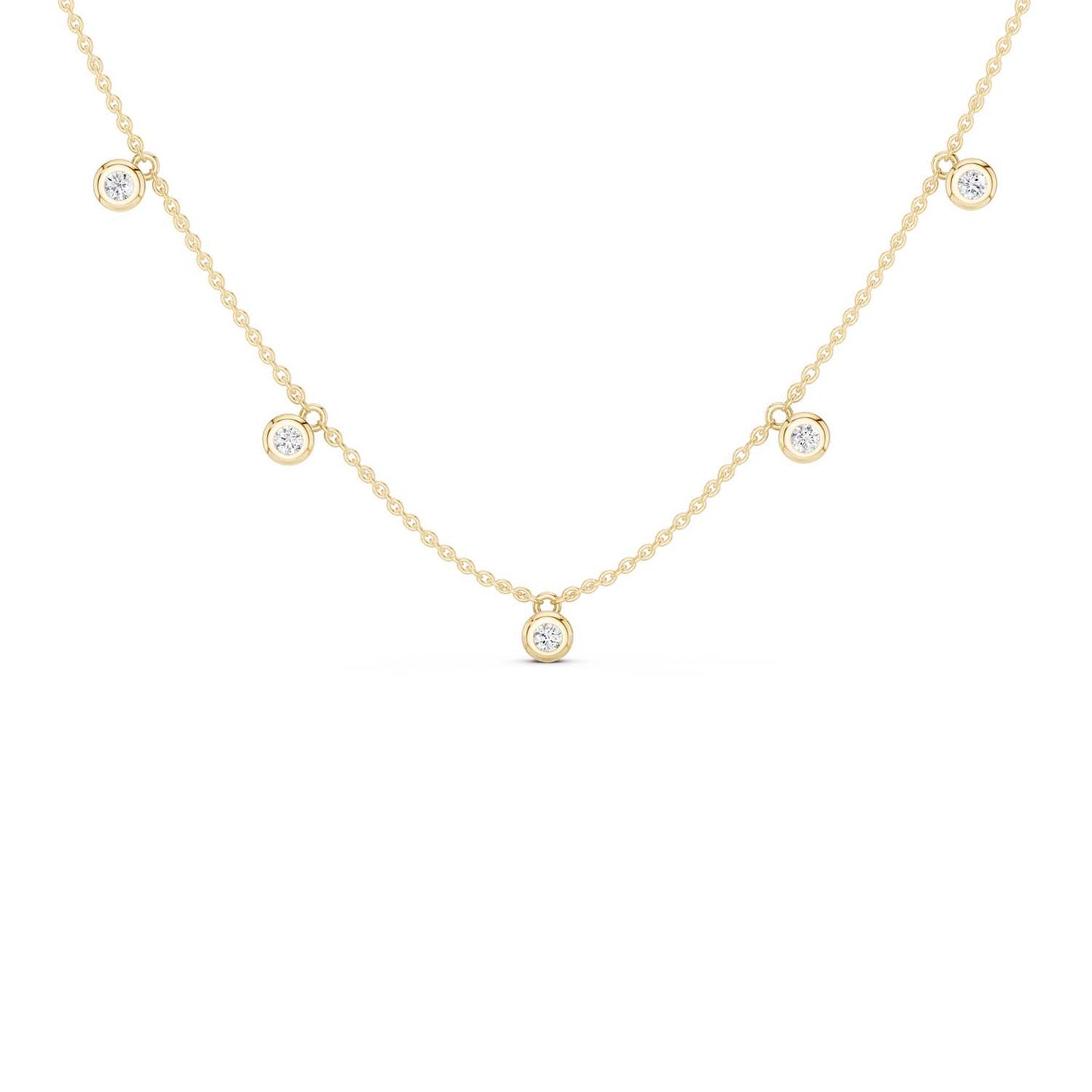 Mini-Round Encompassing Stationed Necklace