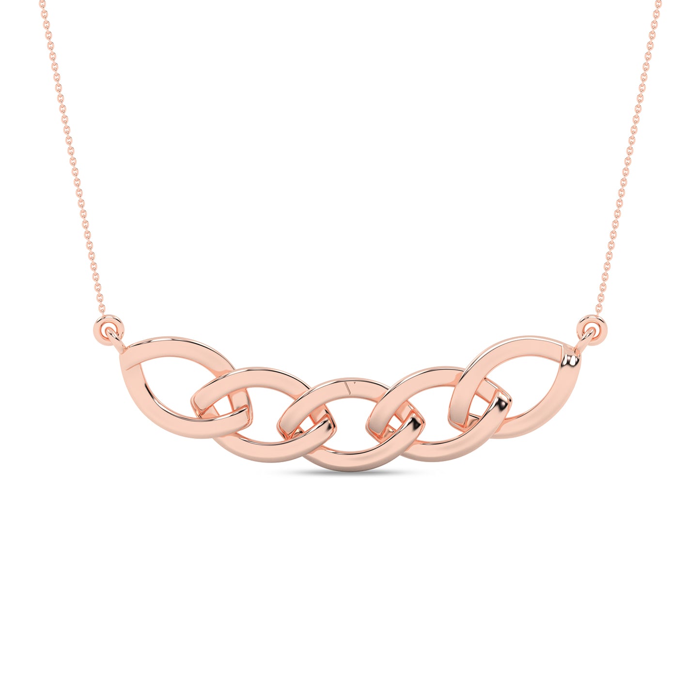 Alternating Diamond Cascade Link Necklace