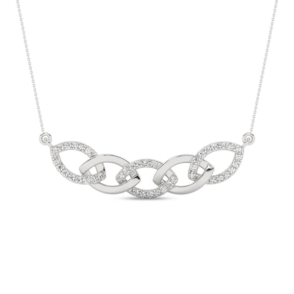 Alternating Diamond Cascade Link Necklace white gold replica