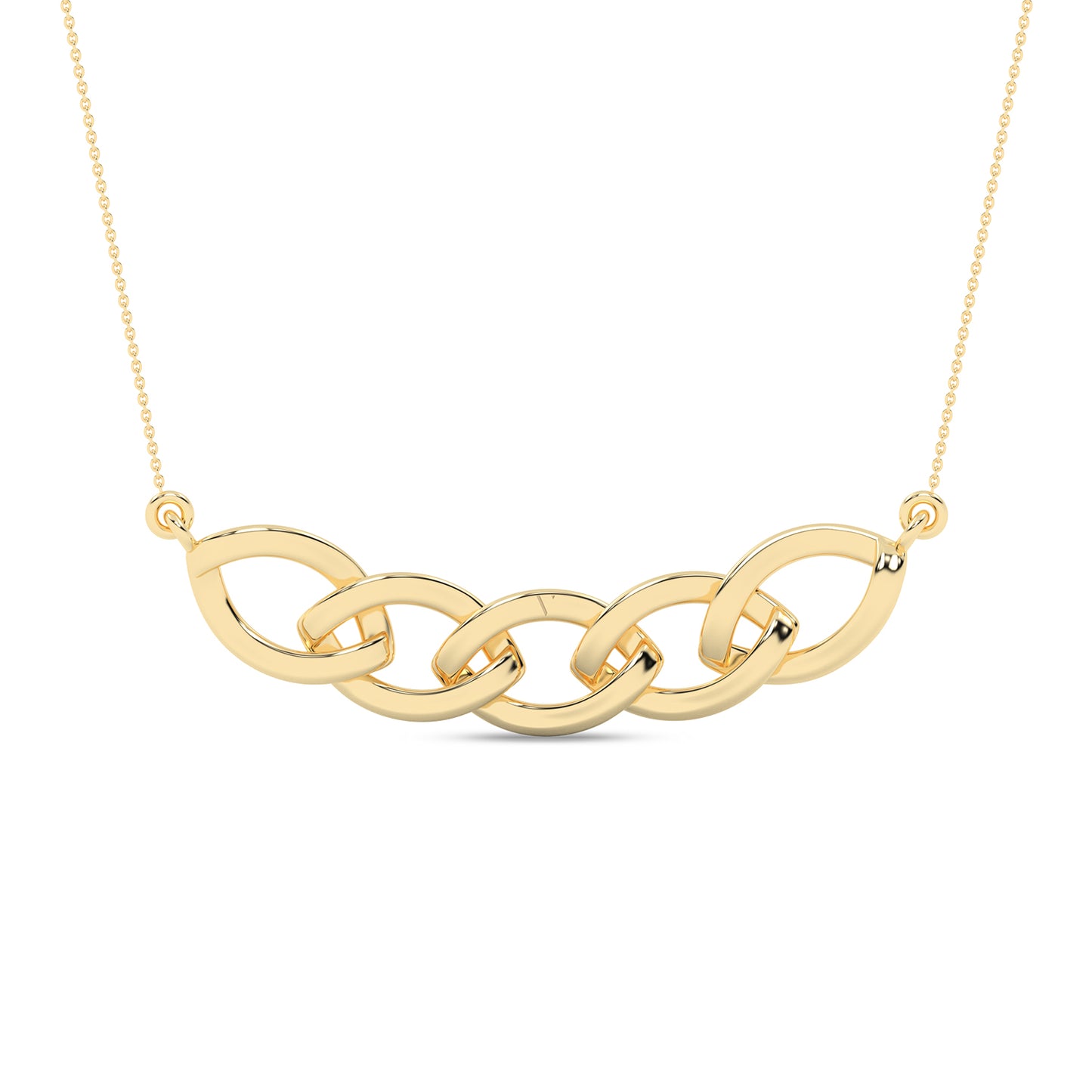 Alternating Diamond Cascade Link Necklace