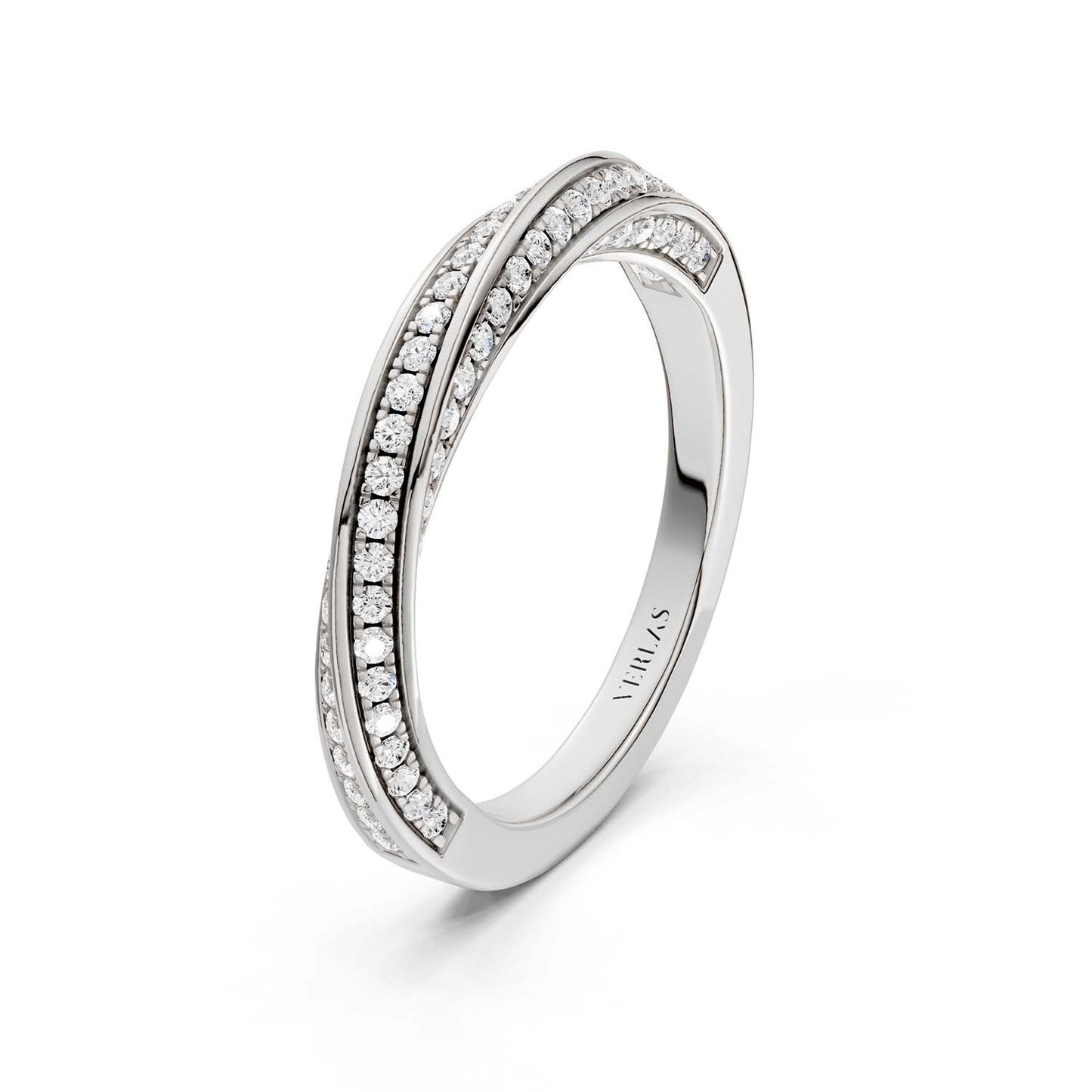 Half Swirl Diamond Ring