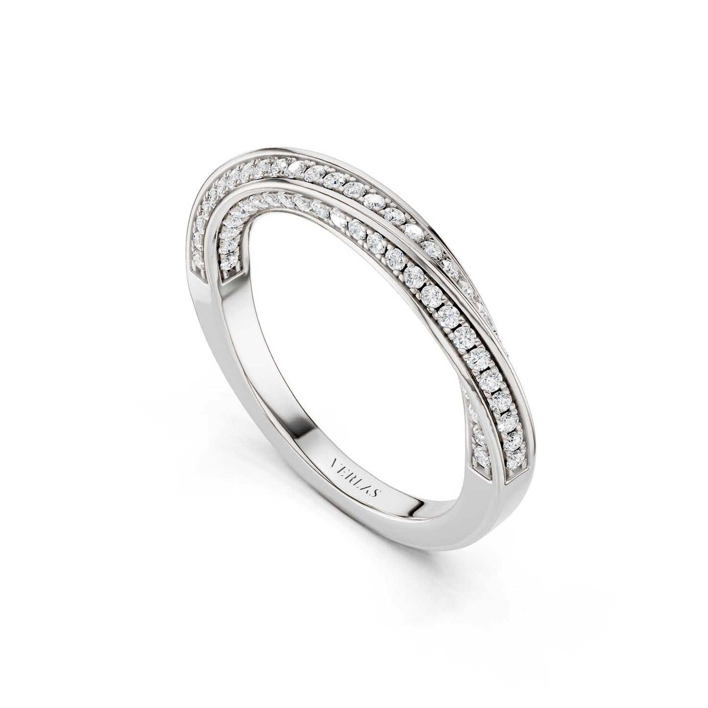 Half Swirl Diamond Ring