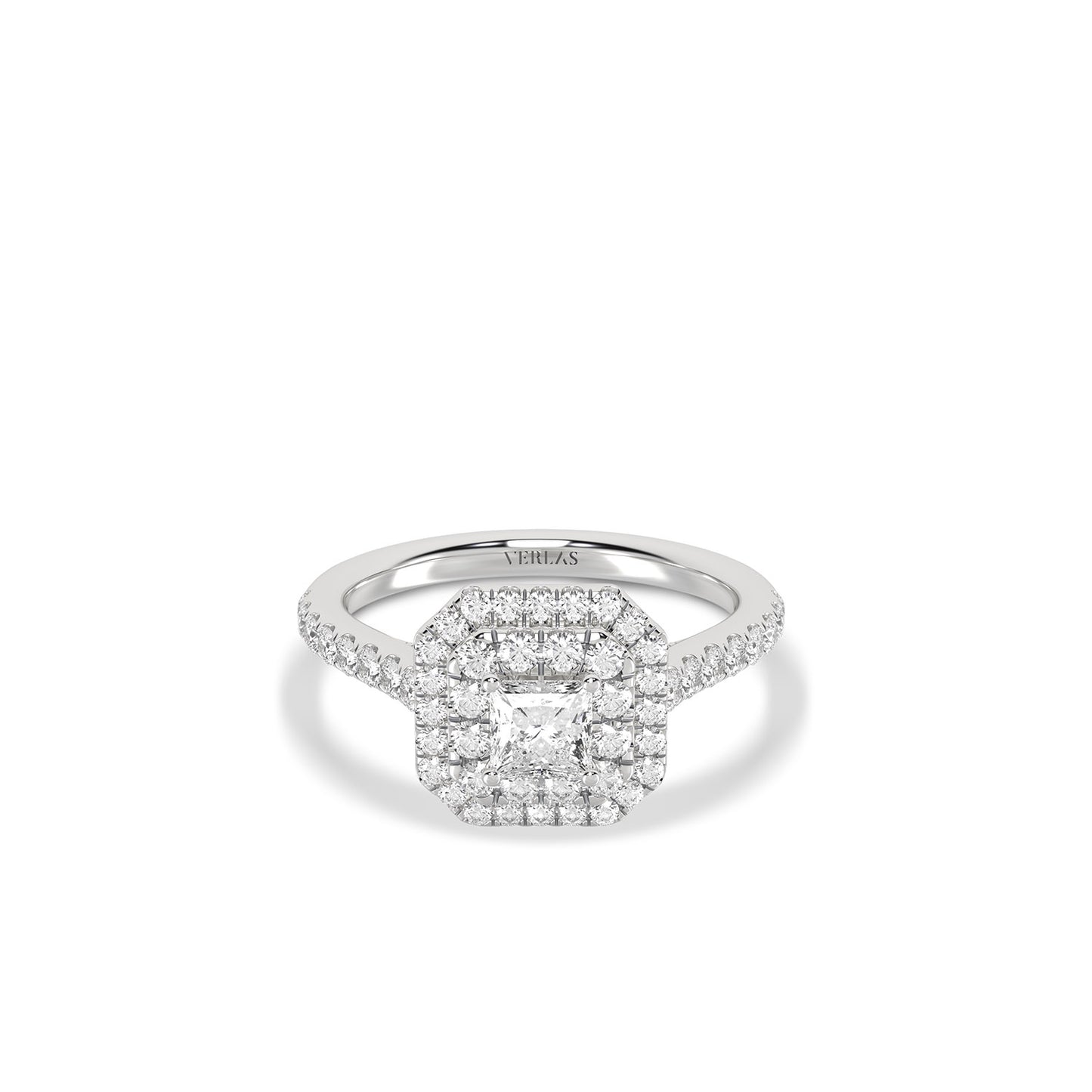 Quaint Signature Princess Double Halo Ring