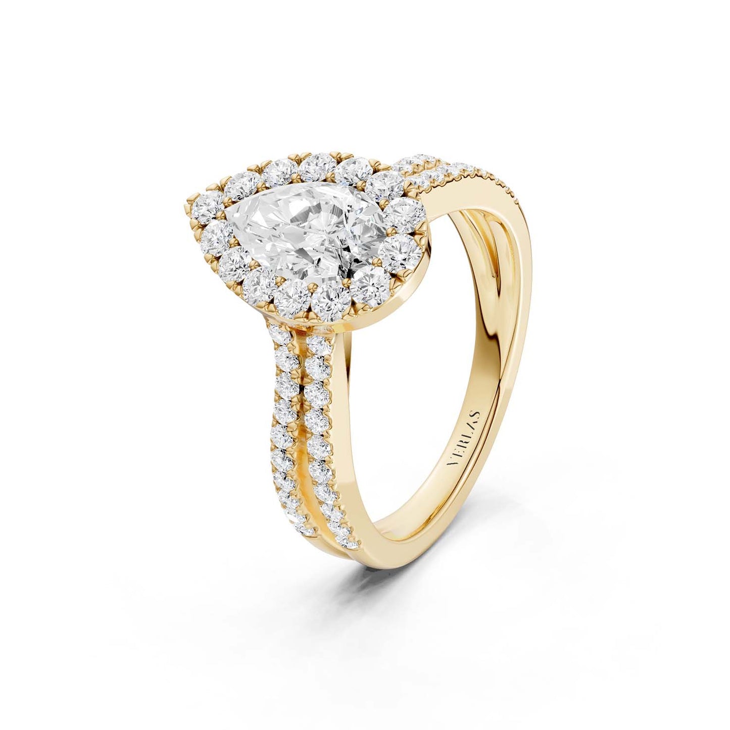 Unified Iconic Dewdrop Halo Ring