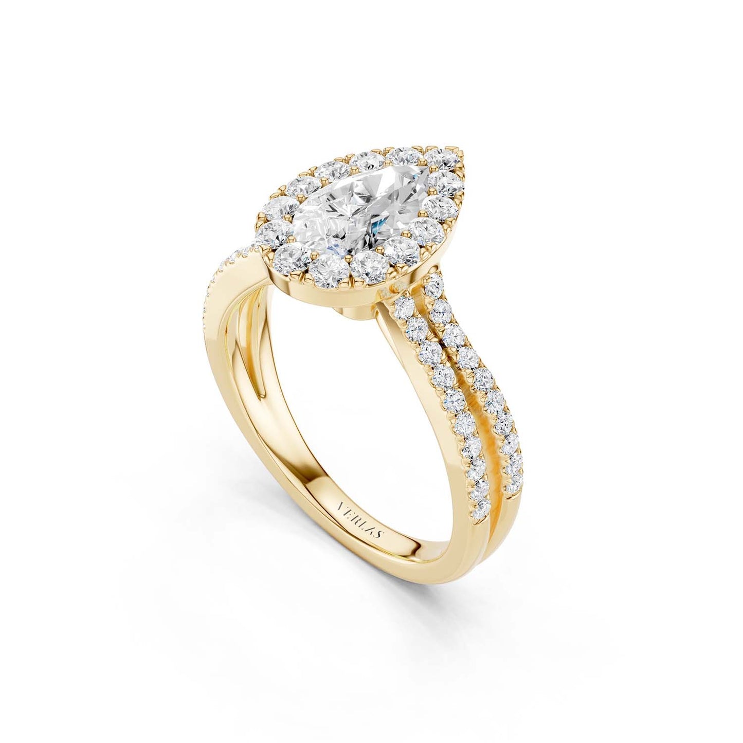 Unified Iconic Dewdrop Halo Ring