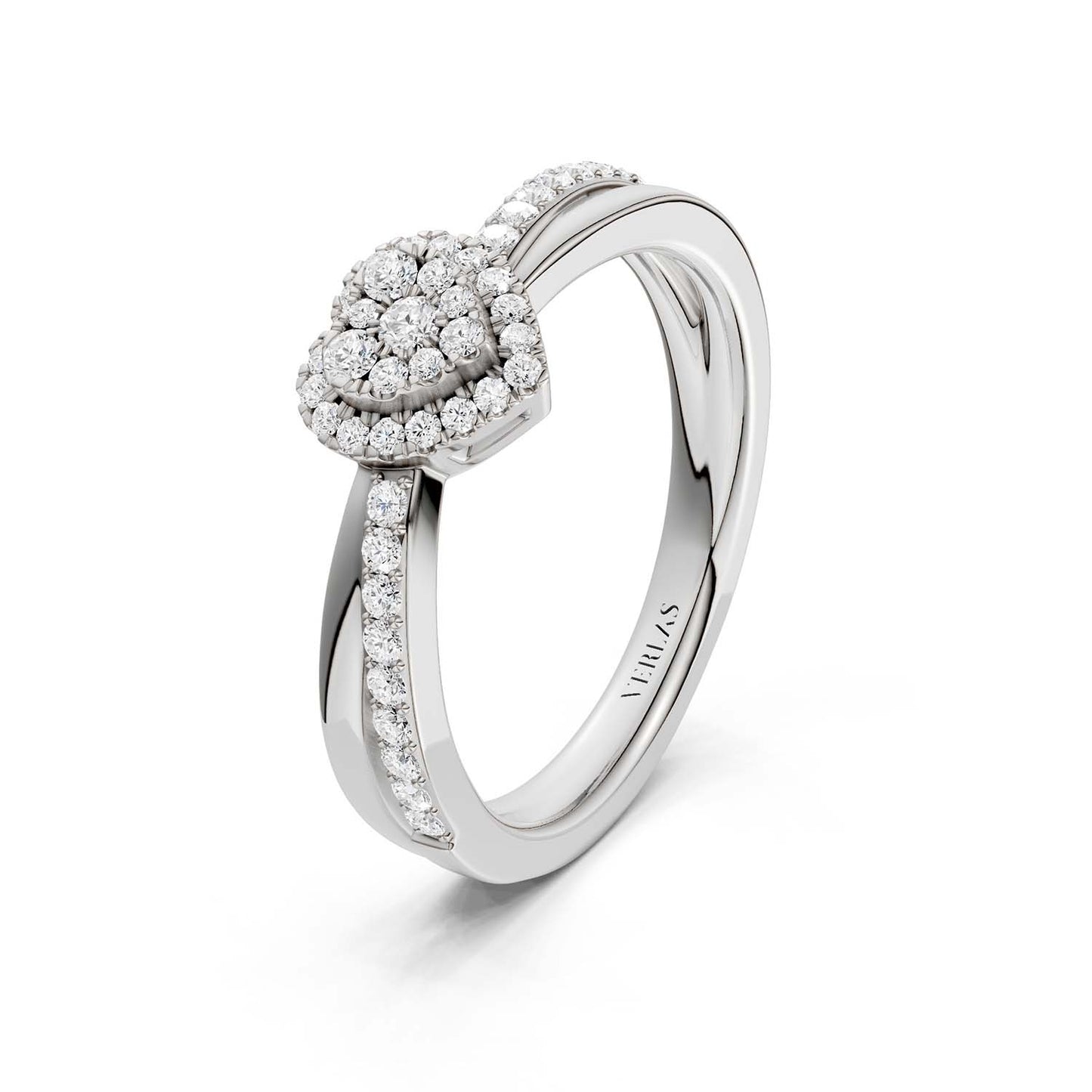 My Crossover Heart Halo Ring