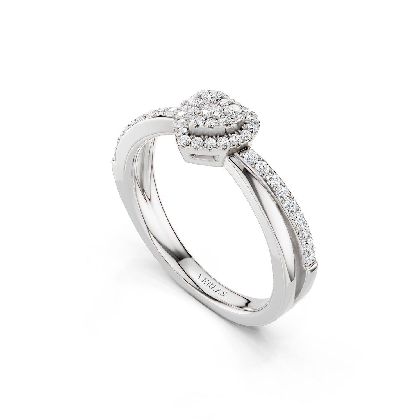 My Crossover Heart Halo Ring