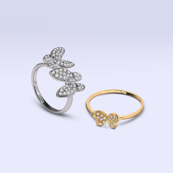Double Butterfly Diamond Adorned Ring_Product Angle_Creative Image
