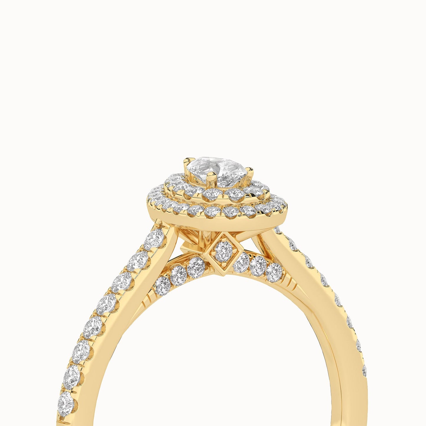 Signature Dewdrop Double halo Ring_Product Angle_1/2-5