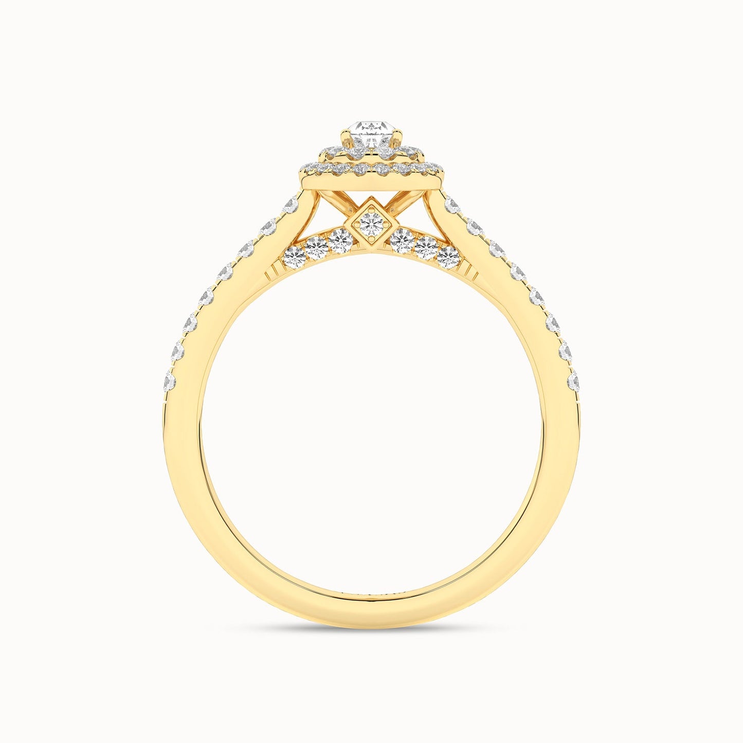 Signature Dewdrop Double halo Ring_Product Angle_1/2-3