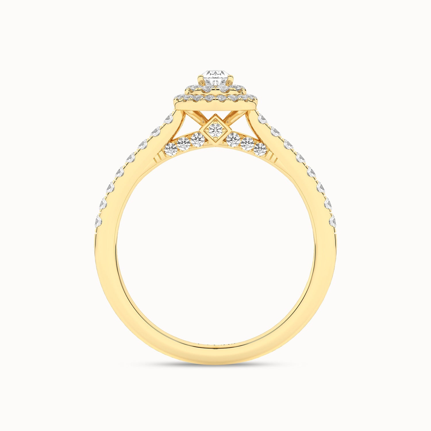 Signature Dewdrop Double halo Ring_Product Angle_1/2-3