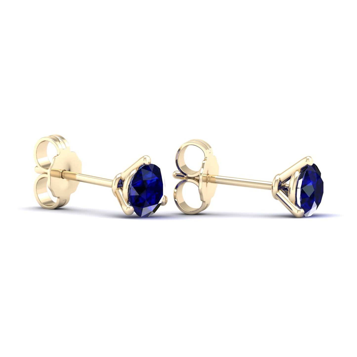 3-Prong Gemstone Round Solitaire Studs_Product Angle_BS - 5mm - 1