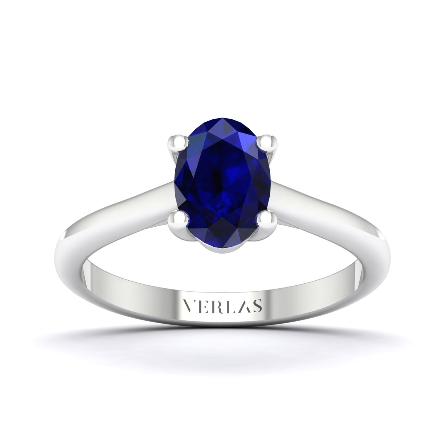 Ellipse Gemstone Chalice Ring_Product Angle_Blue Sapphire - 1