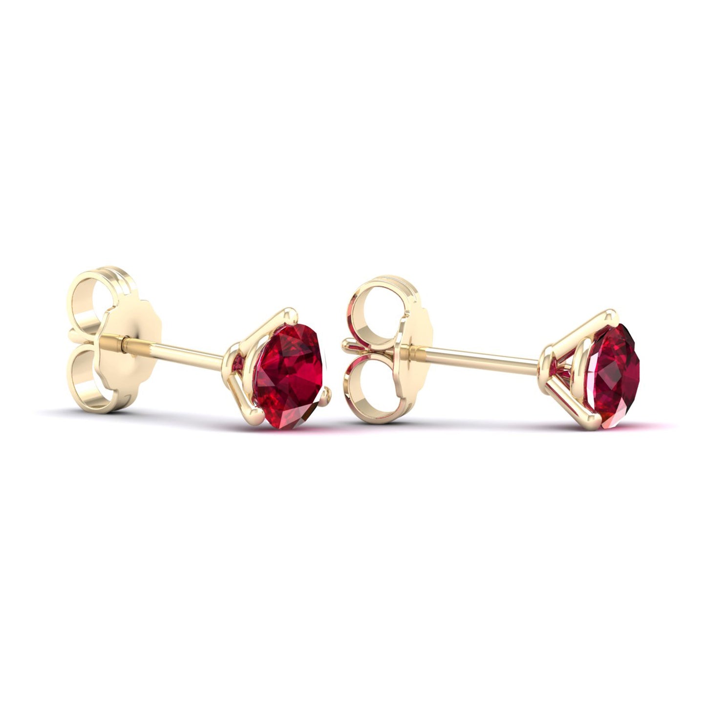 3-Prong Gemstone Round Solitaire Studs_Product Angle_RU - 5mm - 1