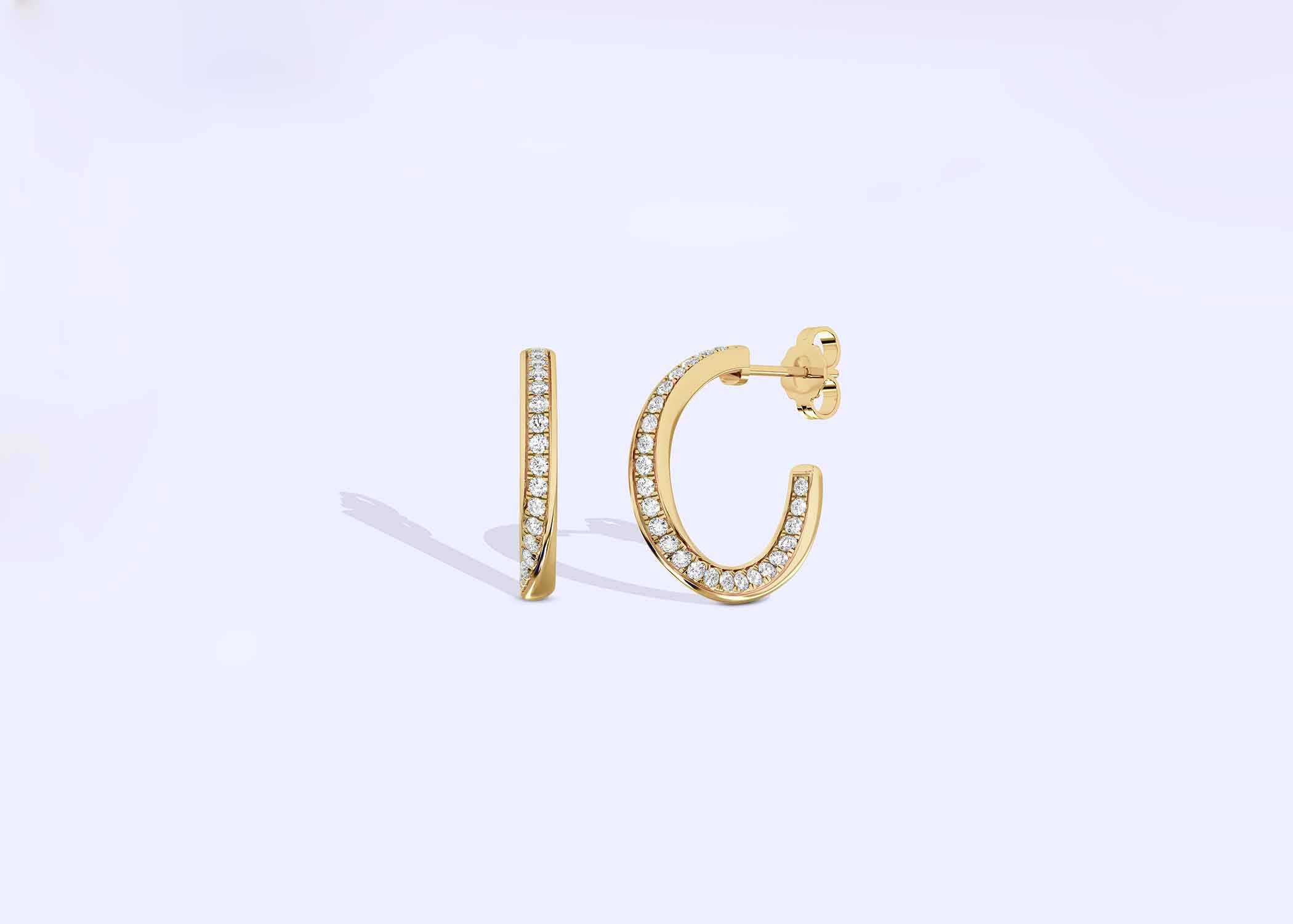Diamond-Lace Arc Hoops - Earring 