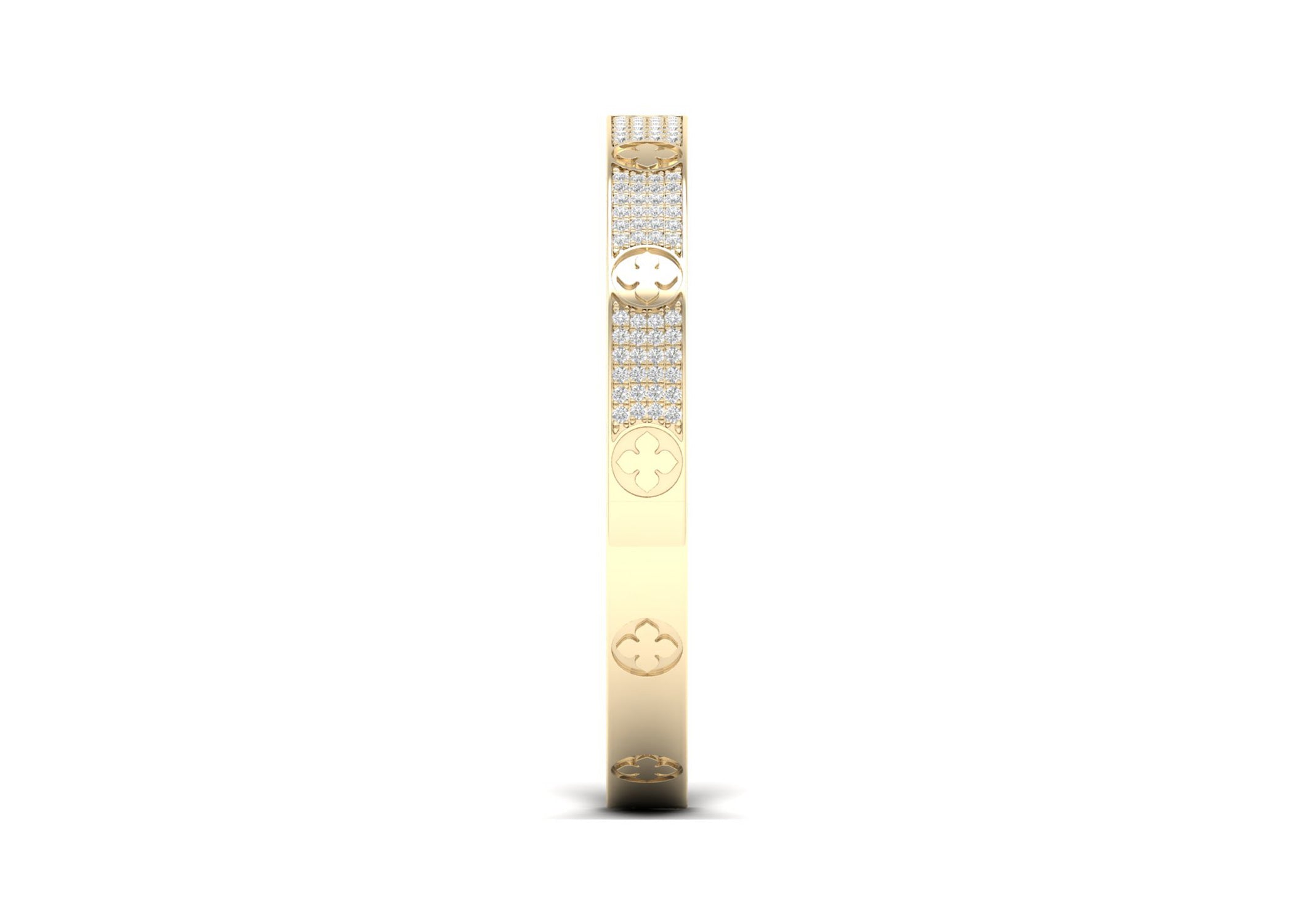 La Fleur 4-Diamond Rows Round Bangle - Bracelet 