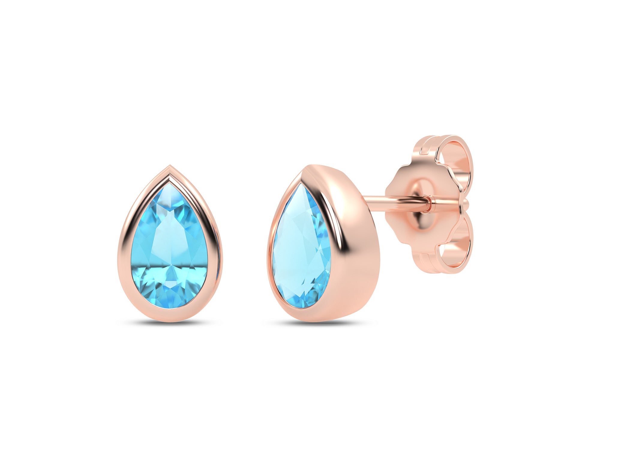 Gemstone Encompassing Dewdrop Studs - Earring 