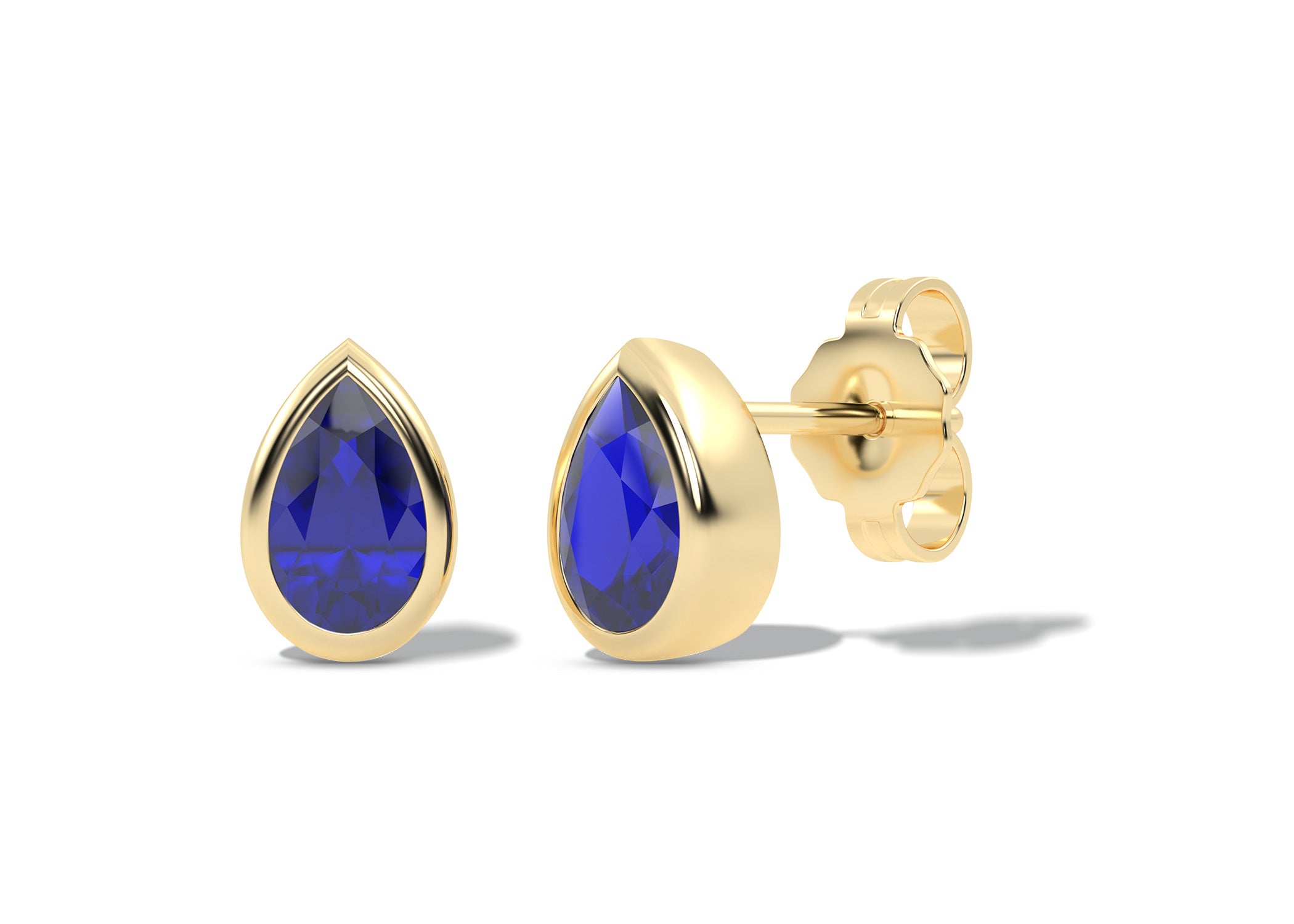 Gemstone Encompassing Dewdrop Studs - Earring 