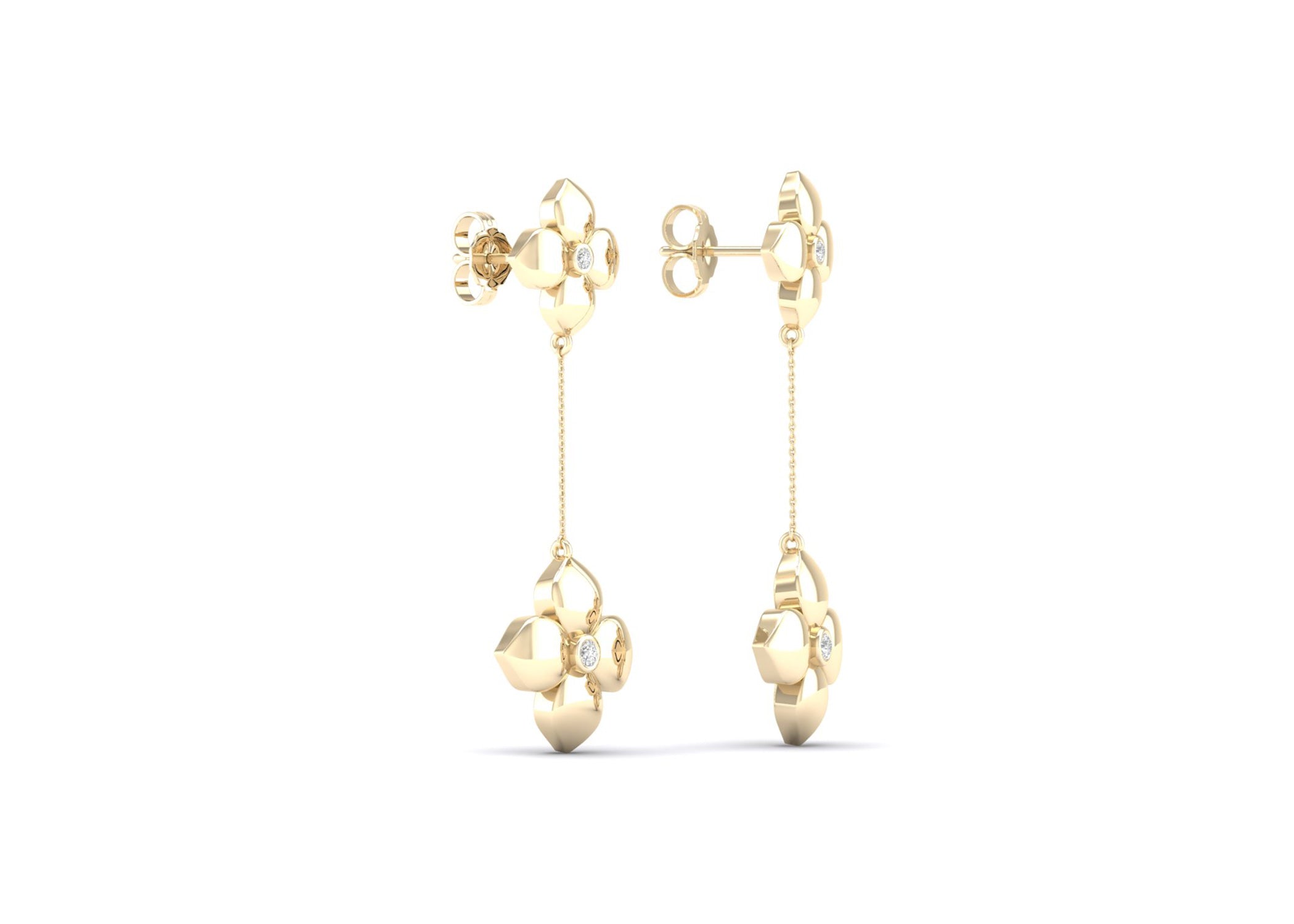 La Fleur Diamond Drop Earrings Replica