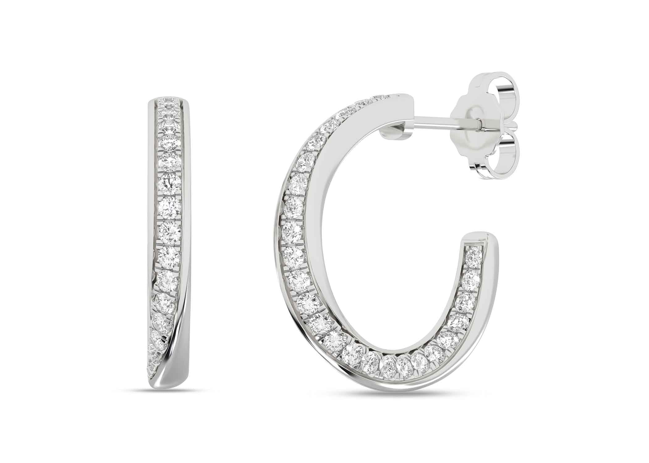 Diamond-Lace Arc Hoops - Earring 