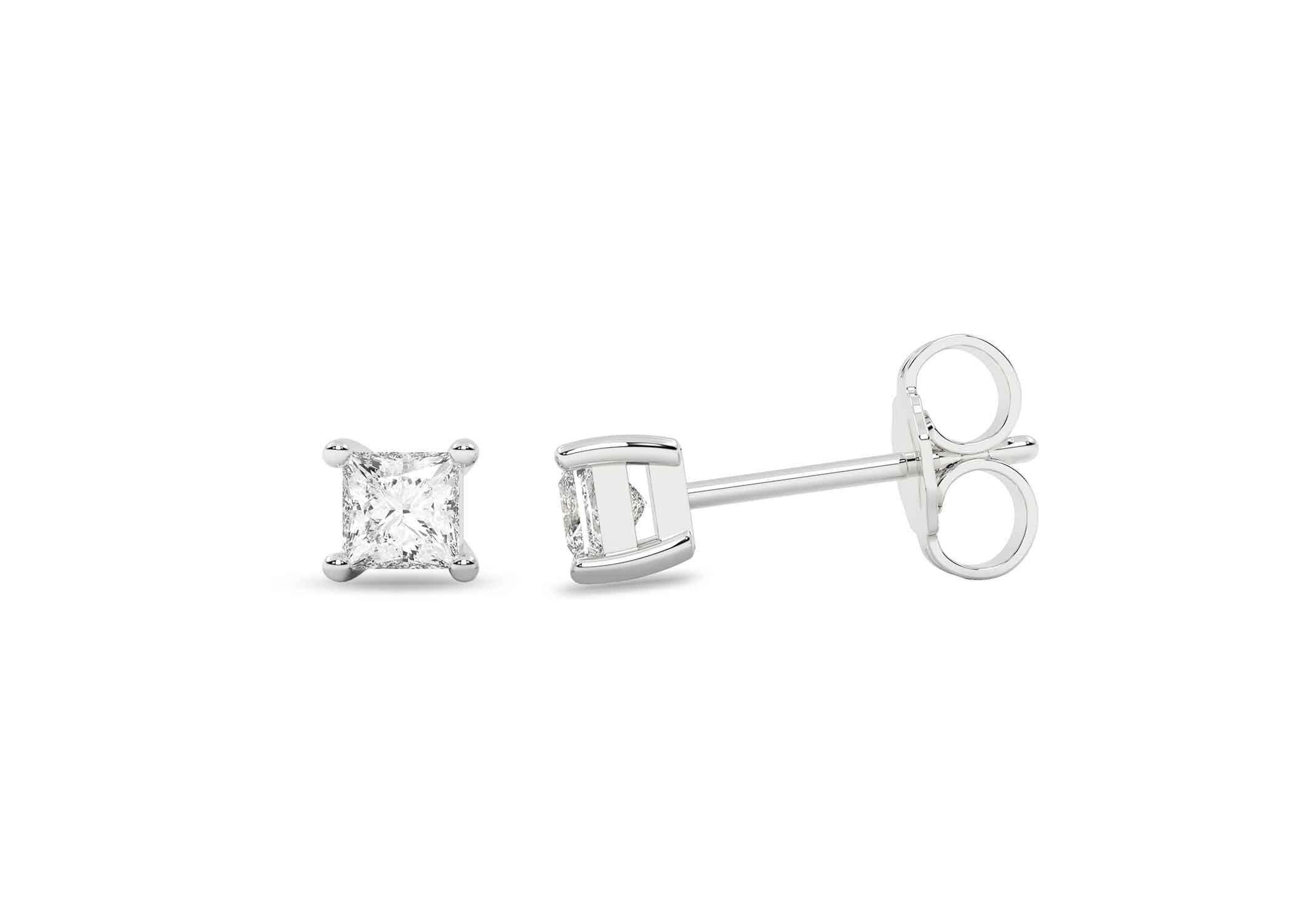 Princess Solitaire Studs - Earring 