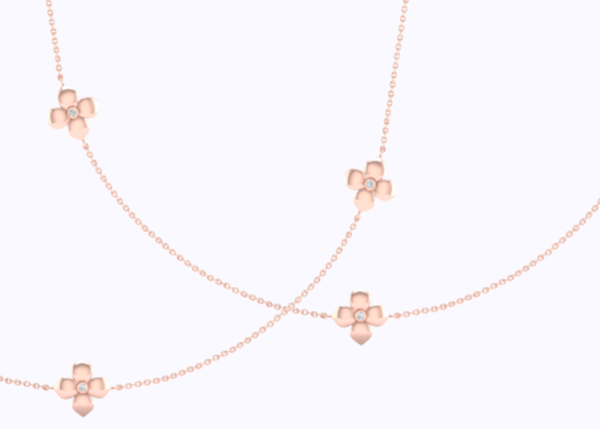 La Fleur Petite Diamond Stationed Necklace - Necklace 