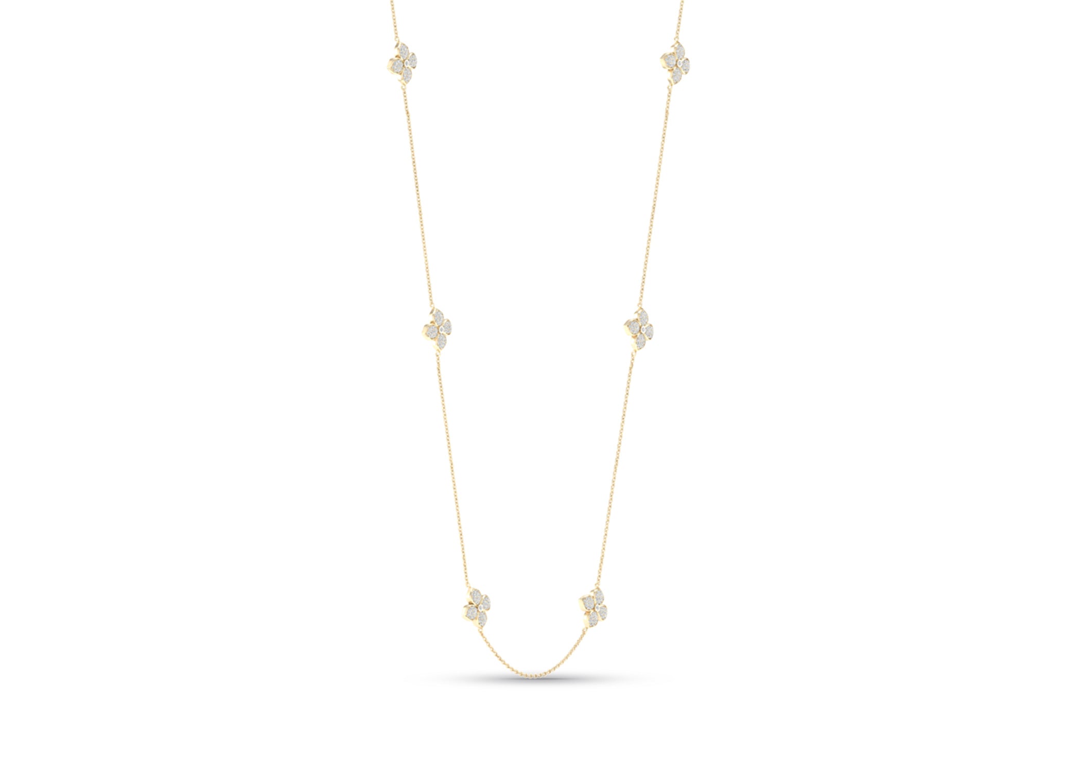 La Fleur Diamond Radiant Stationed Necklace - Necklace 