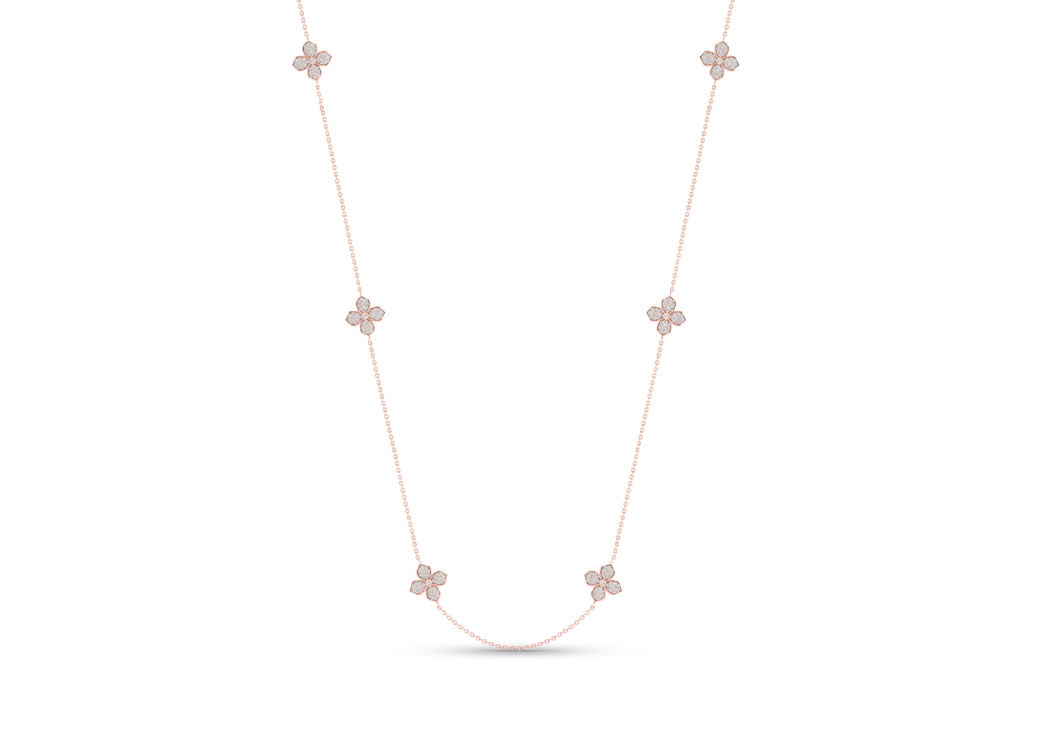 La Fleur Diamond Radiant Stationed Necklace - Necklace 