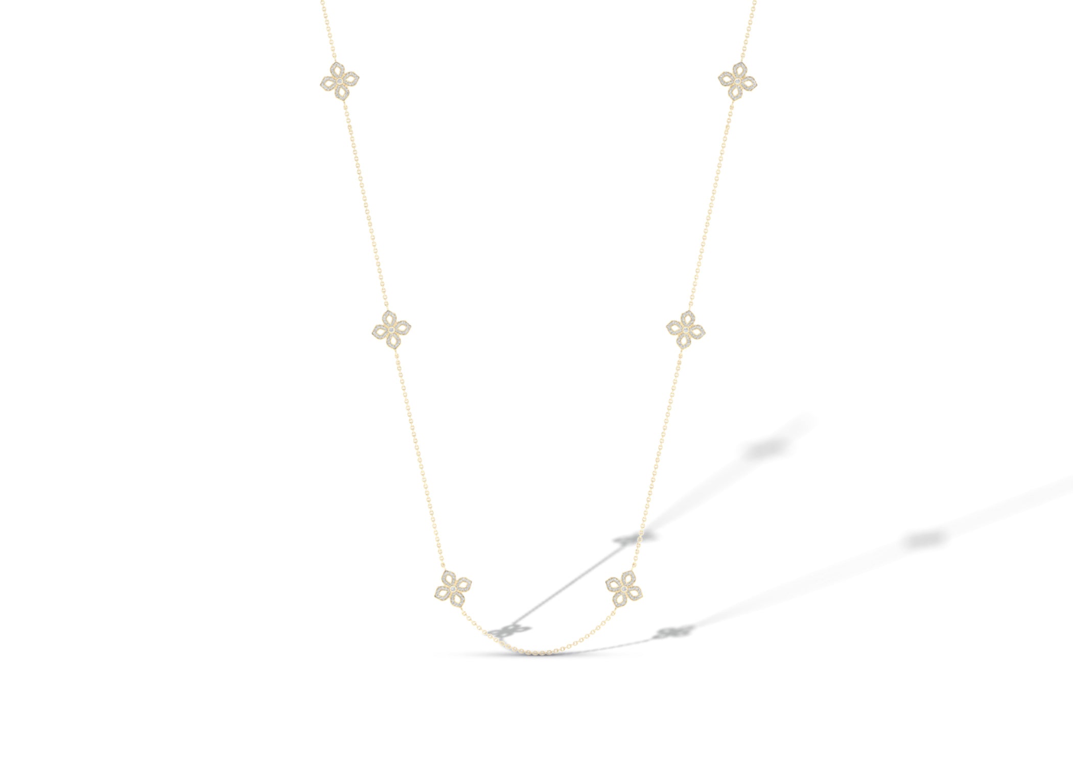 La Fleur Diamond Silhouette Stationed Necklace - Necklace 