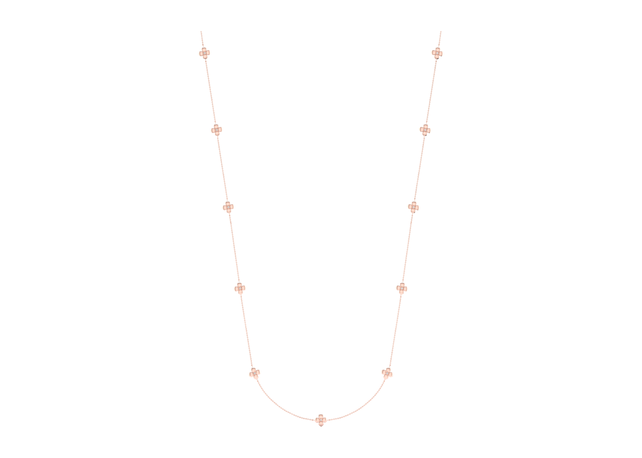 La Fleur Petite Diamond Stationed Necklace - Necklace 