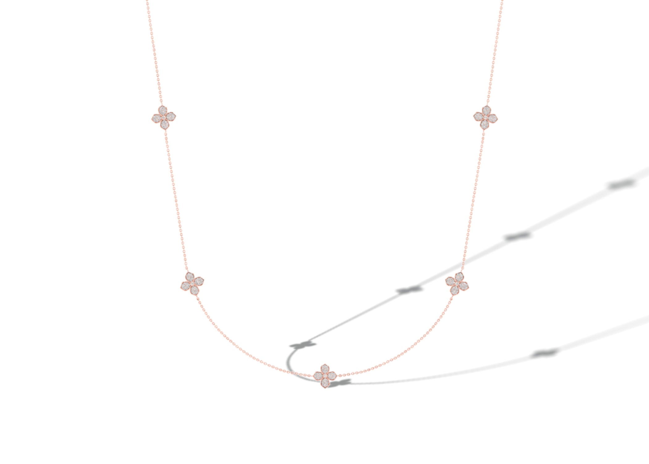 La Fleur Petite Diamond Radiant Stationed Necklace - Necklace 