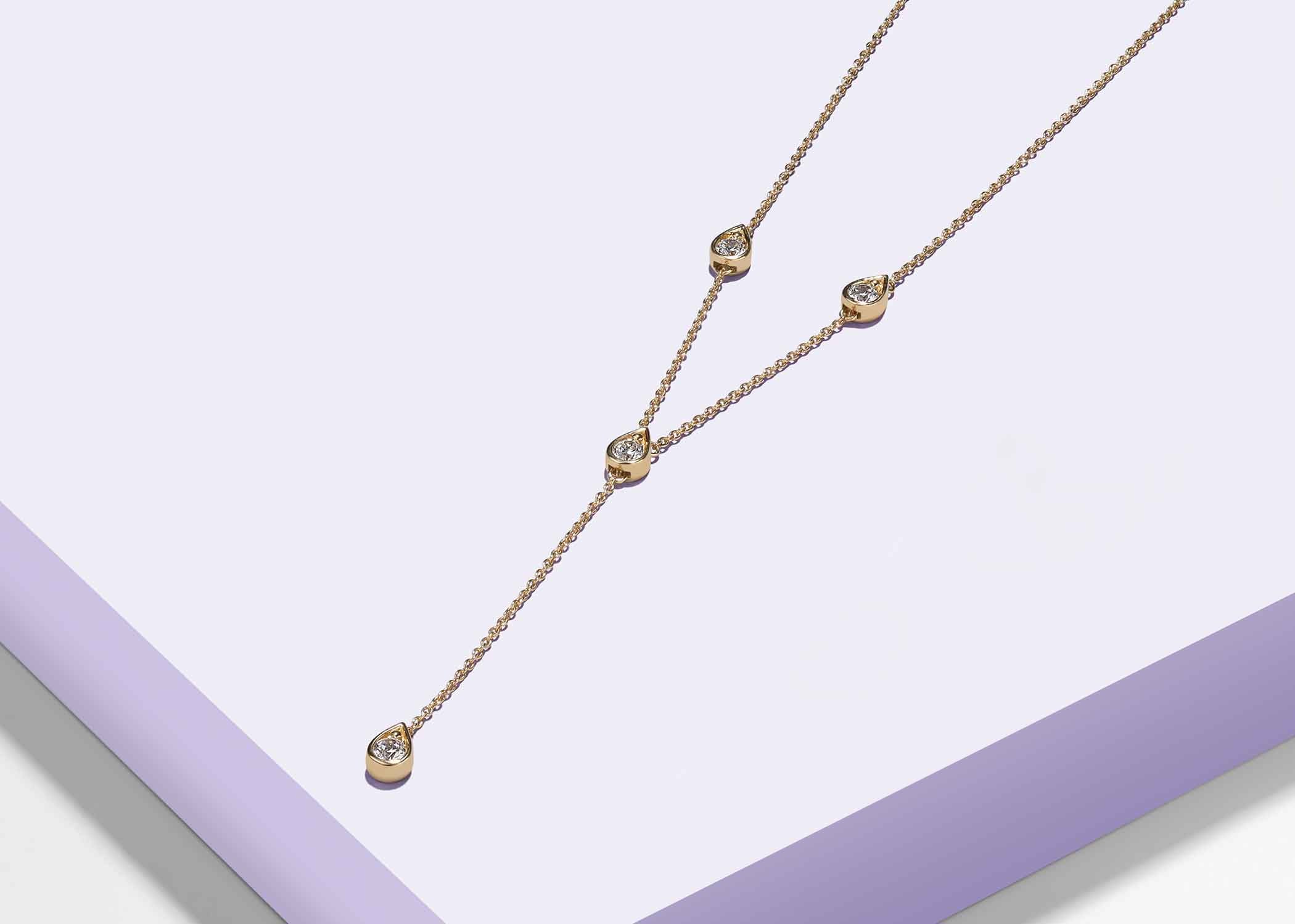 Dewdrop Stationed Y Necklace - Necklace 