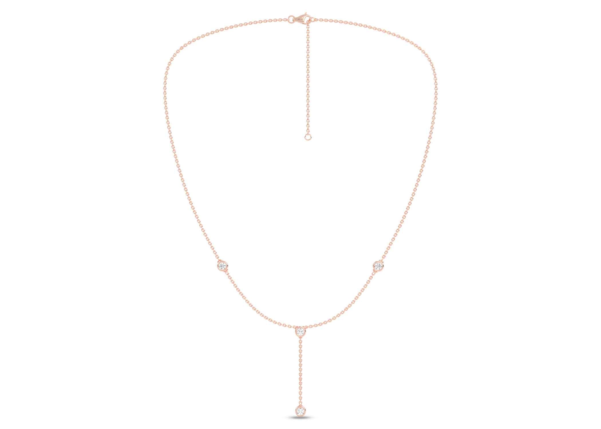 Encompassing Round Stationed Y Necklace Replica
