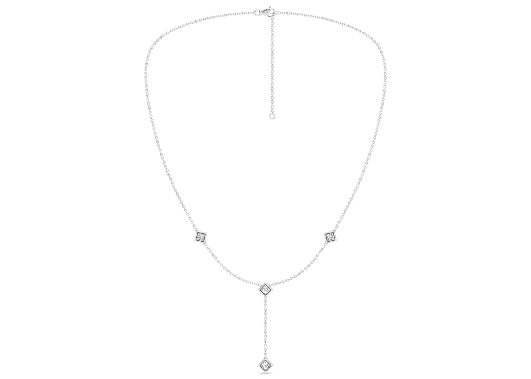 Cubic Stationed Y Necklace - Necklace 