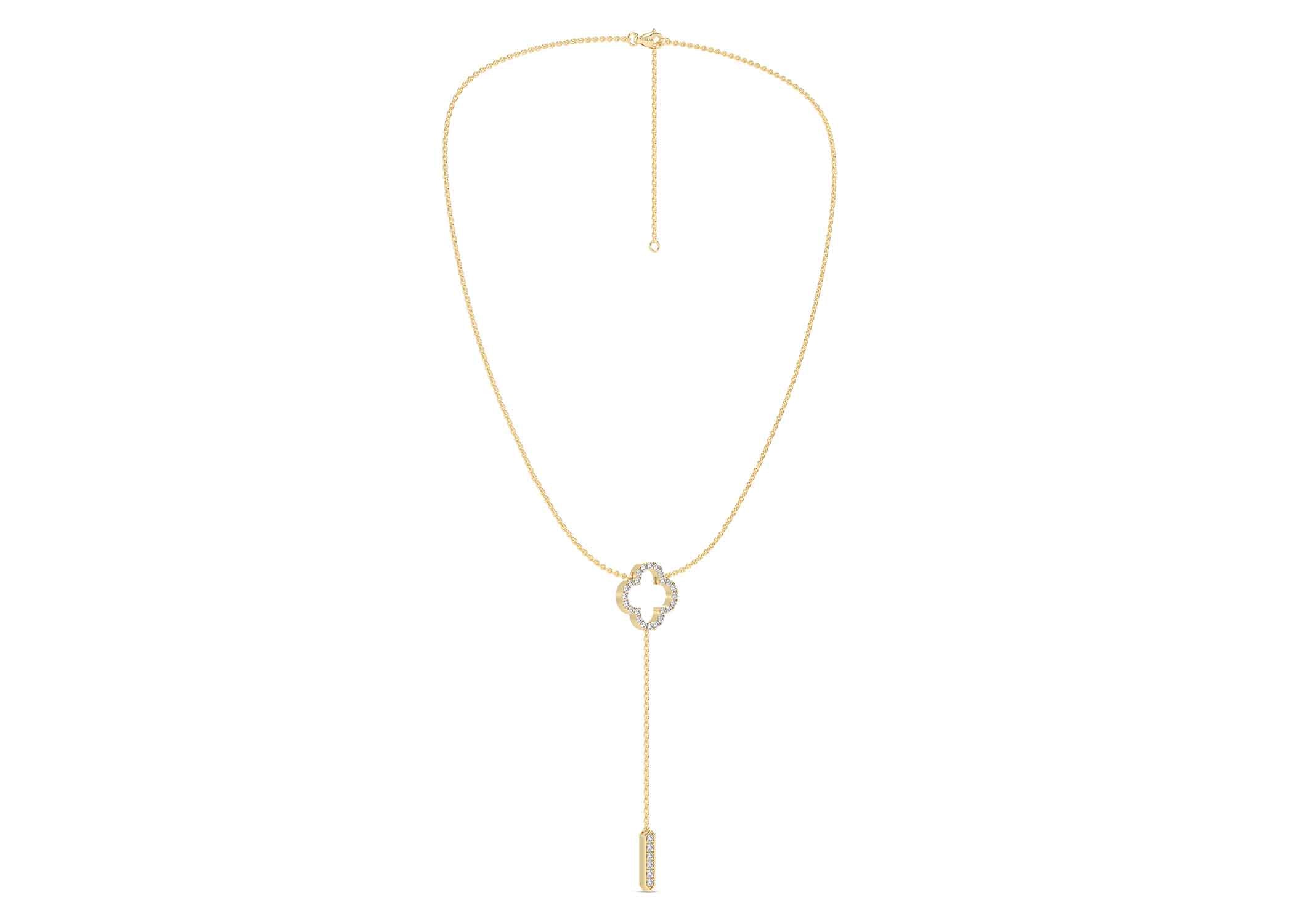 Silhouette Clover Drop Necklace - Necklace 