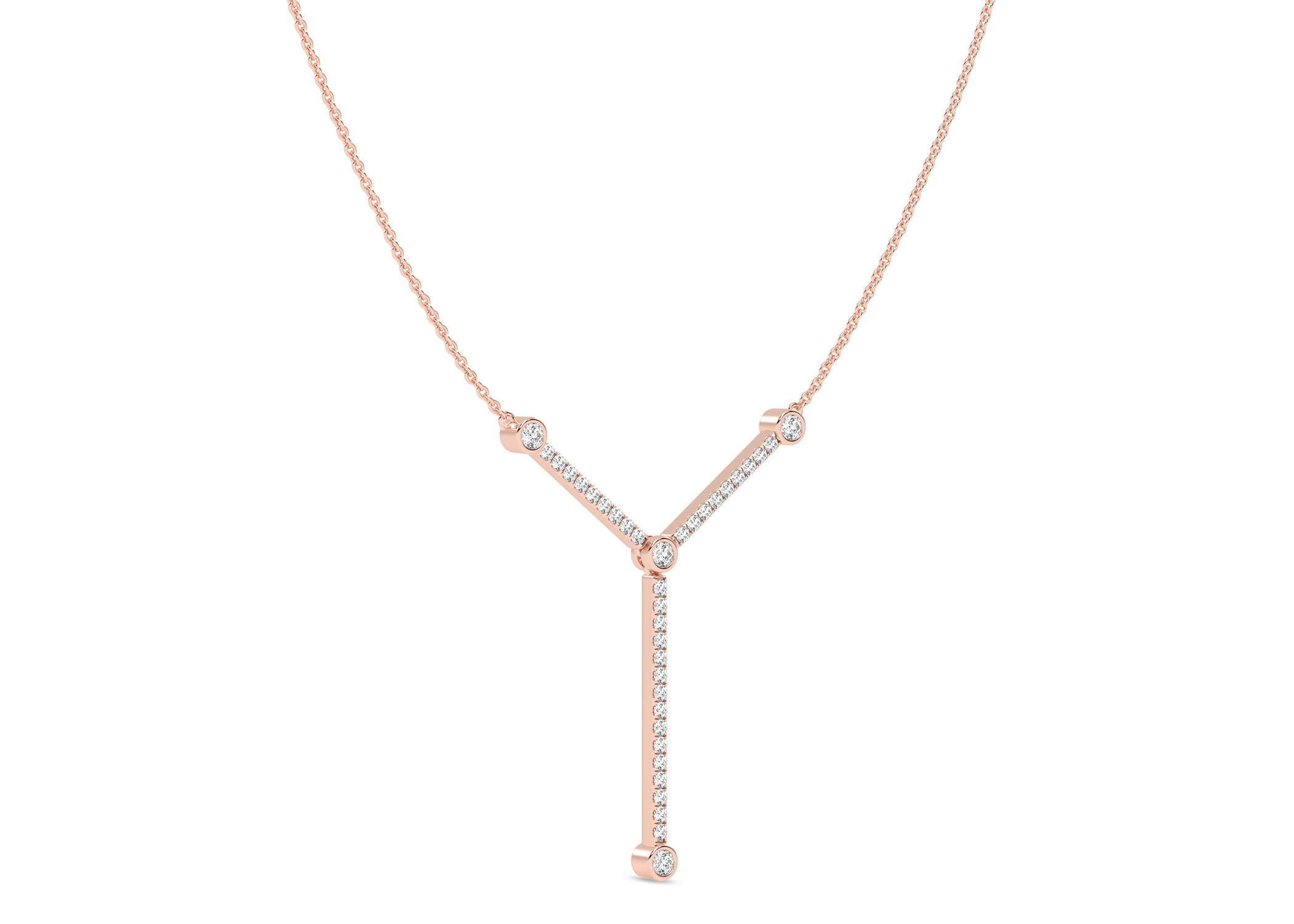 Encompassing Round Stationed Embellished Y Necklace Replica