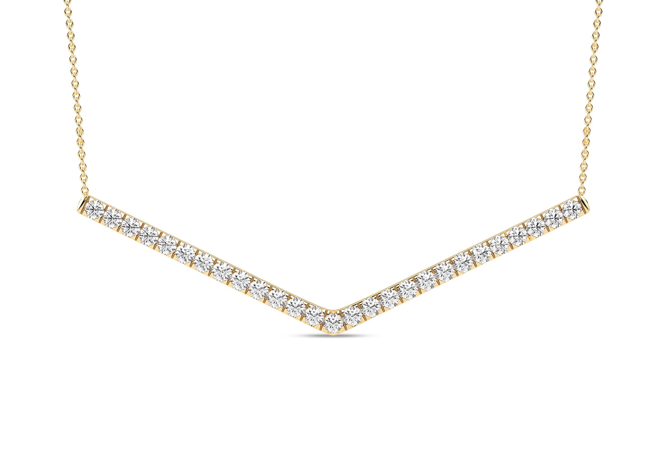 Chevron Diamond V Shaped Layering Necklaces