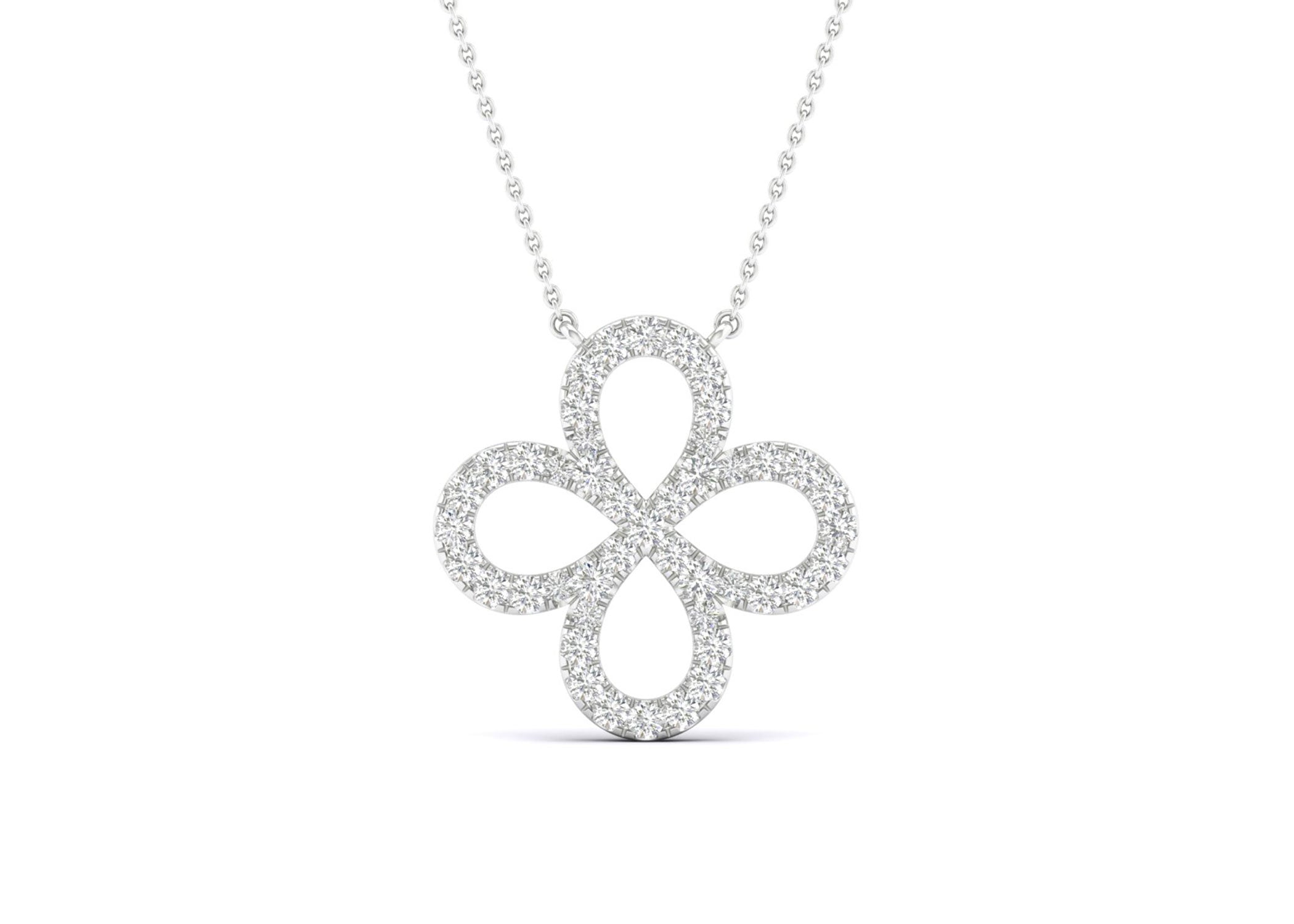 Infinity-Clover Silhouette Necklace - Necklace 