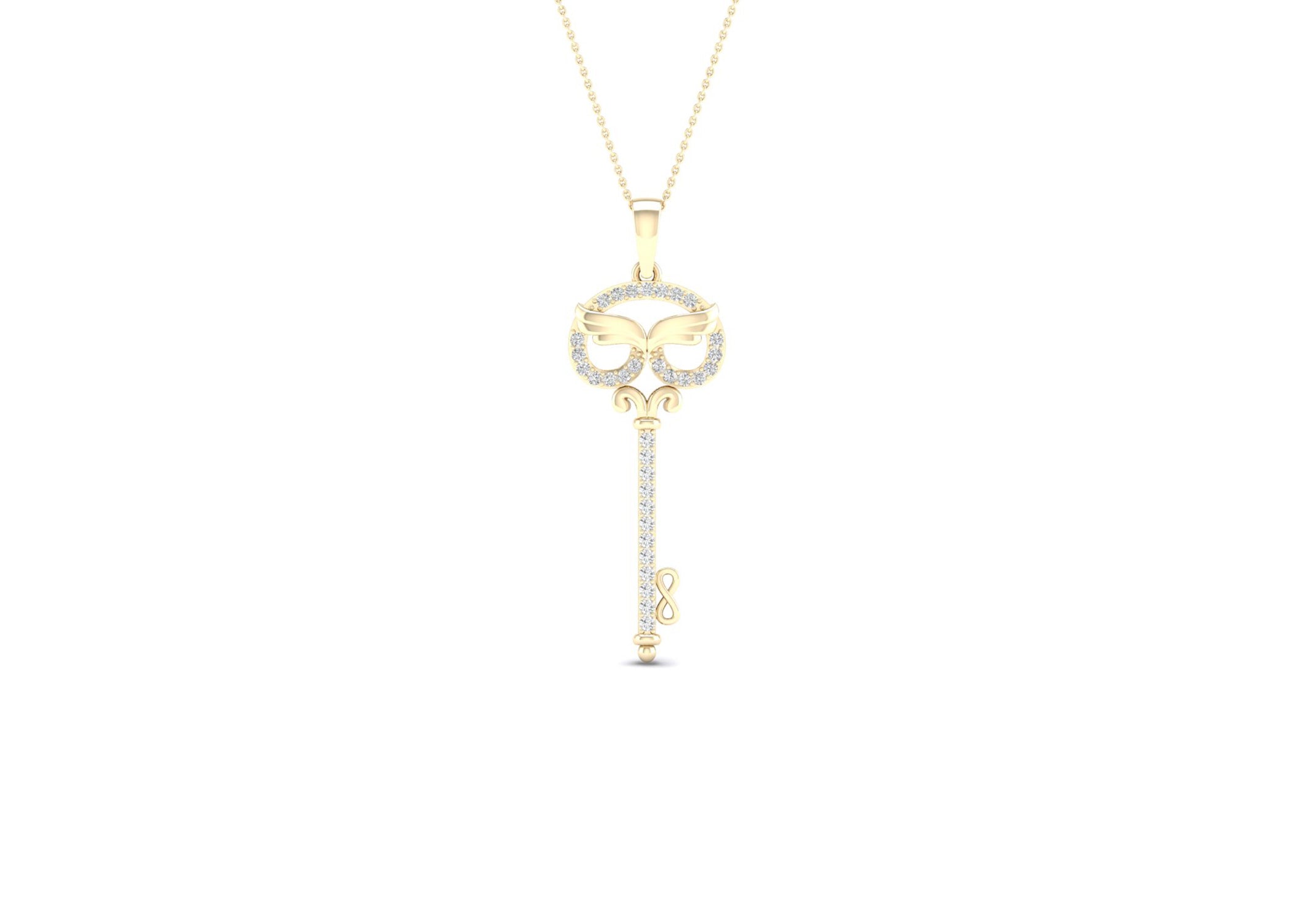 Angel Wings Key Necklace - Necklace 