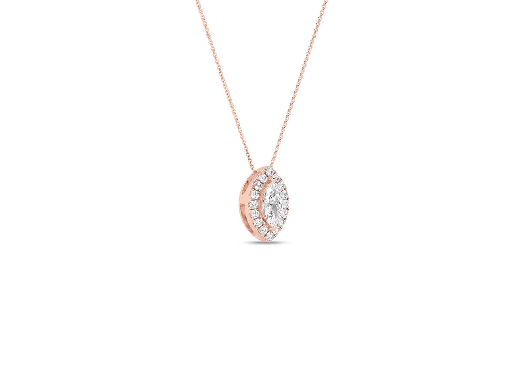 Petite Marquise Halo Necklace - Necklace 