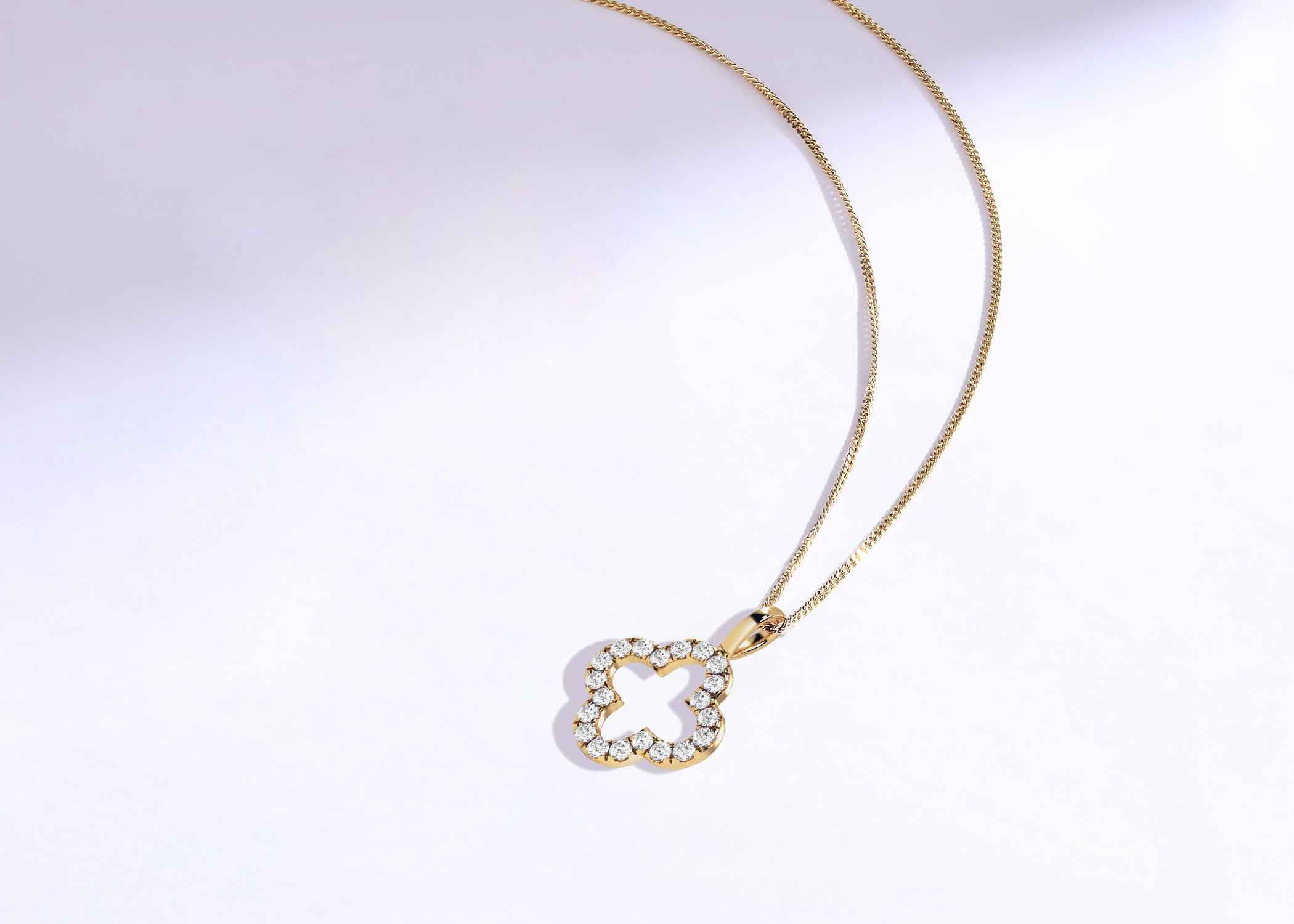 Clover Silhouette Drop Necklace - Necklace 