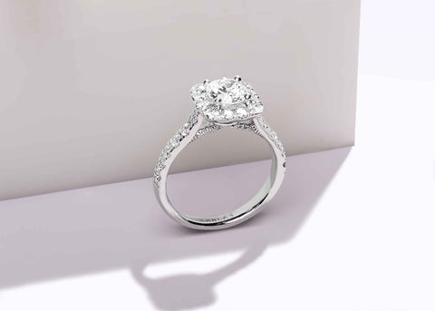 Sublime Diamond Ring with a Round Cut Diamond and Halo – TOR