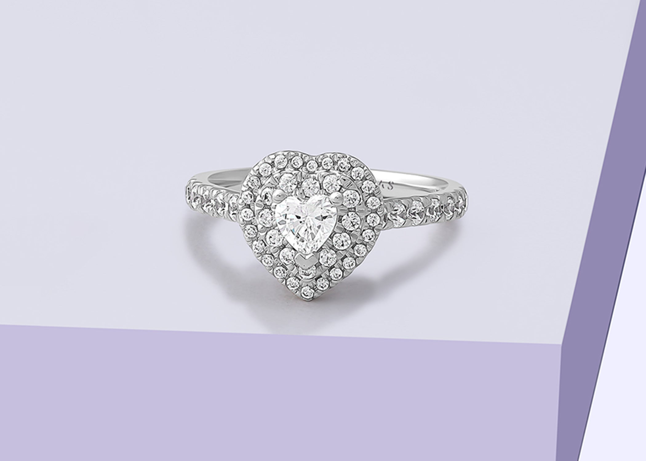 Signature Heart Double Halo Ring - Ring 