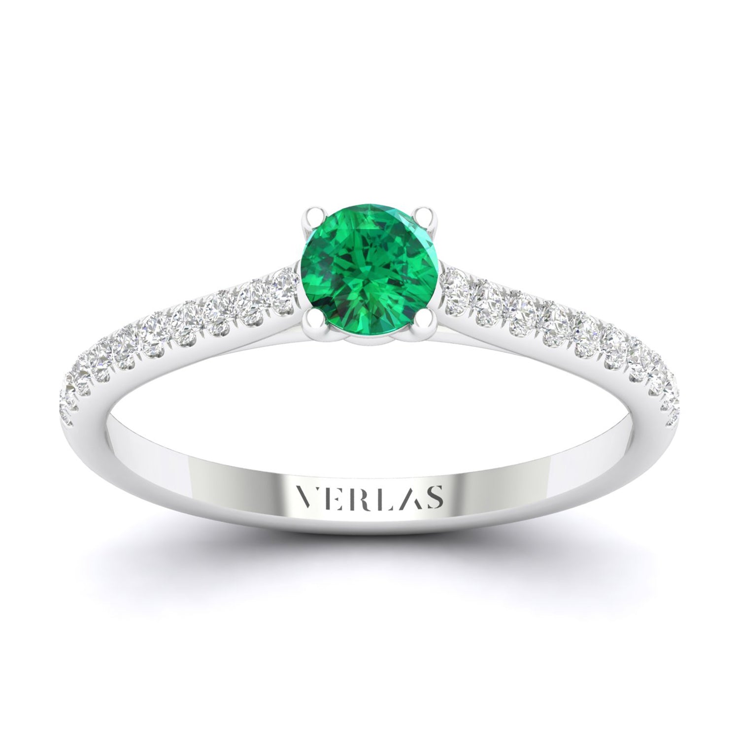 Gemstone Signature Round Ring (M)_Product Angle_Emerald - 1